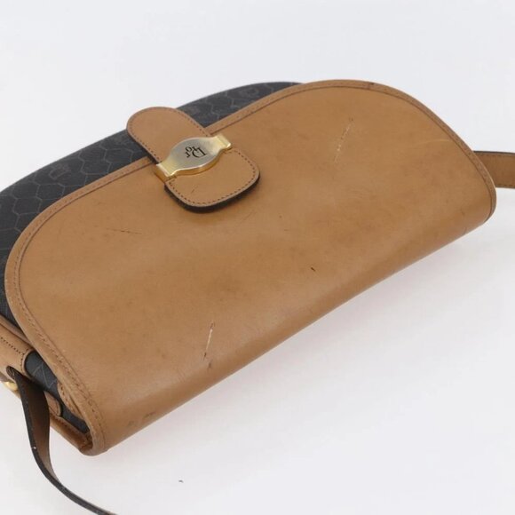 Christian Dior Honeycomb Canvas Shoulder Bag PVC Leather Black - Picture 8 of 16